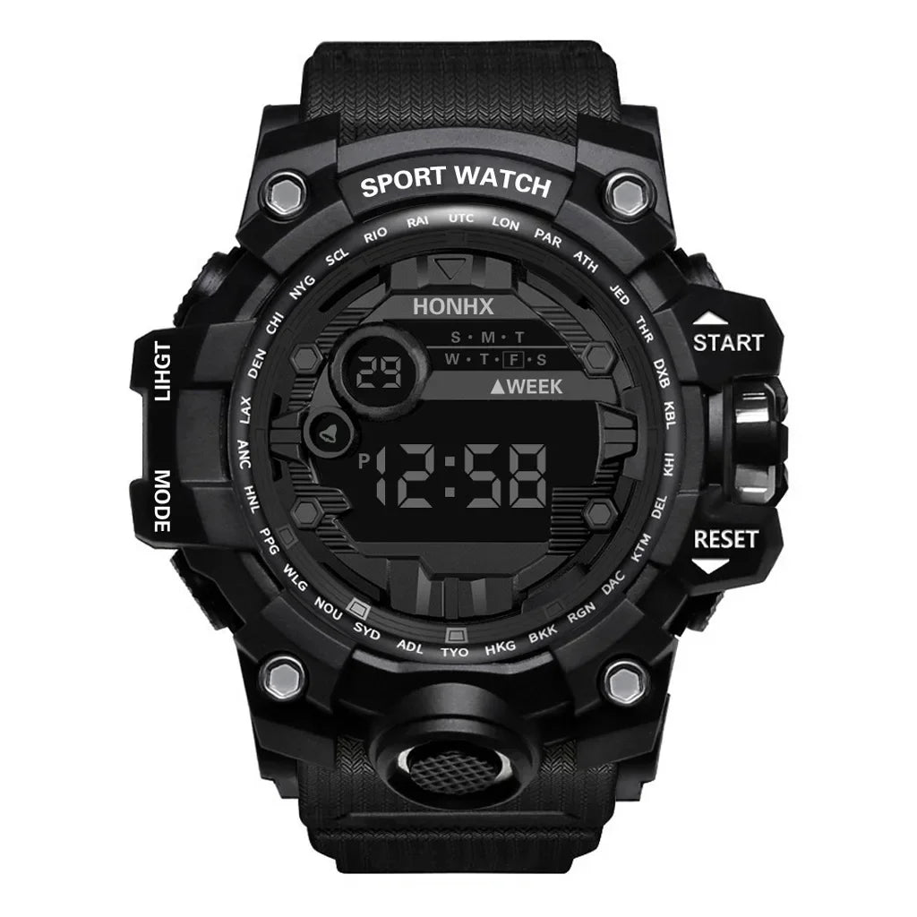 YIKAZE Y12 Men's Sports Watch Waterproof Luminous Men Sport Watch Multifunction Digital Electronic Wristwatch Clock for Boy Kids