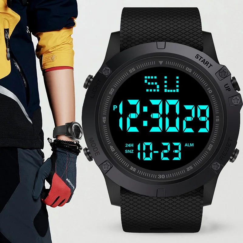 YIKAZE Men's Digital Watches Waterproof Outdoor Men Sports Watch Fitness Electronic Watch Military Sports Clock Kids Gifts