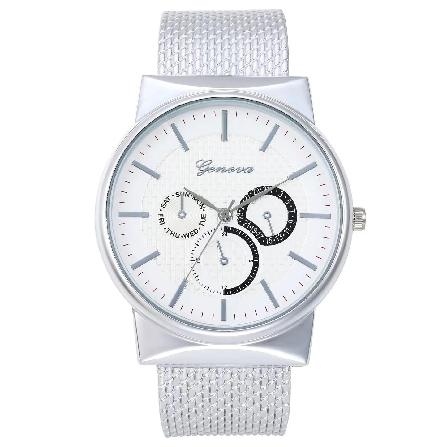 WOKAI Fashion Business Multi-functional steel band Quartz Men's luxury Tungsten steel Watch Boys Girls Student Retro clock