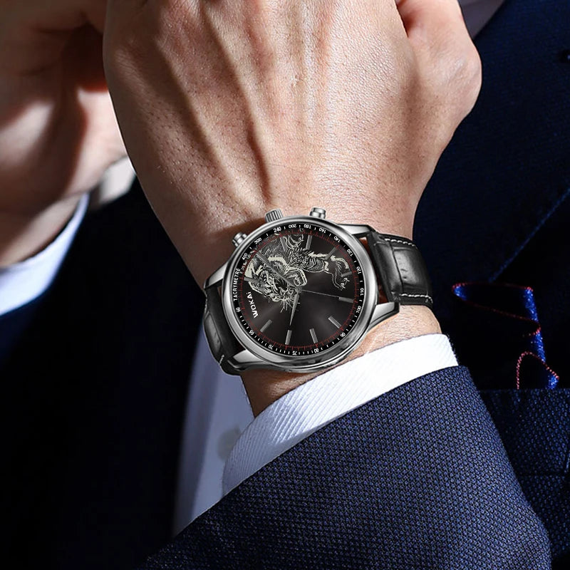 Fashionable casual men style and leisurely strap watch three eye six stitches leisure fashion activity watch, quartz watch