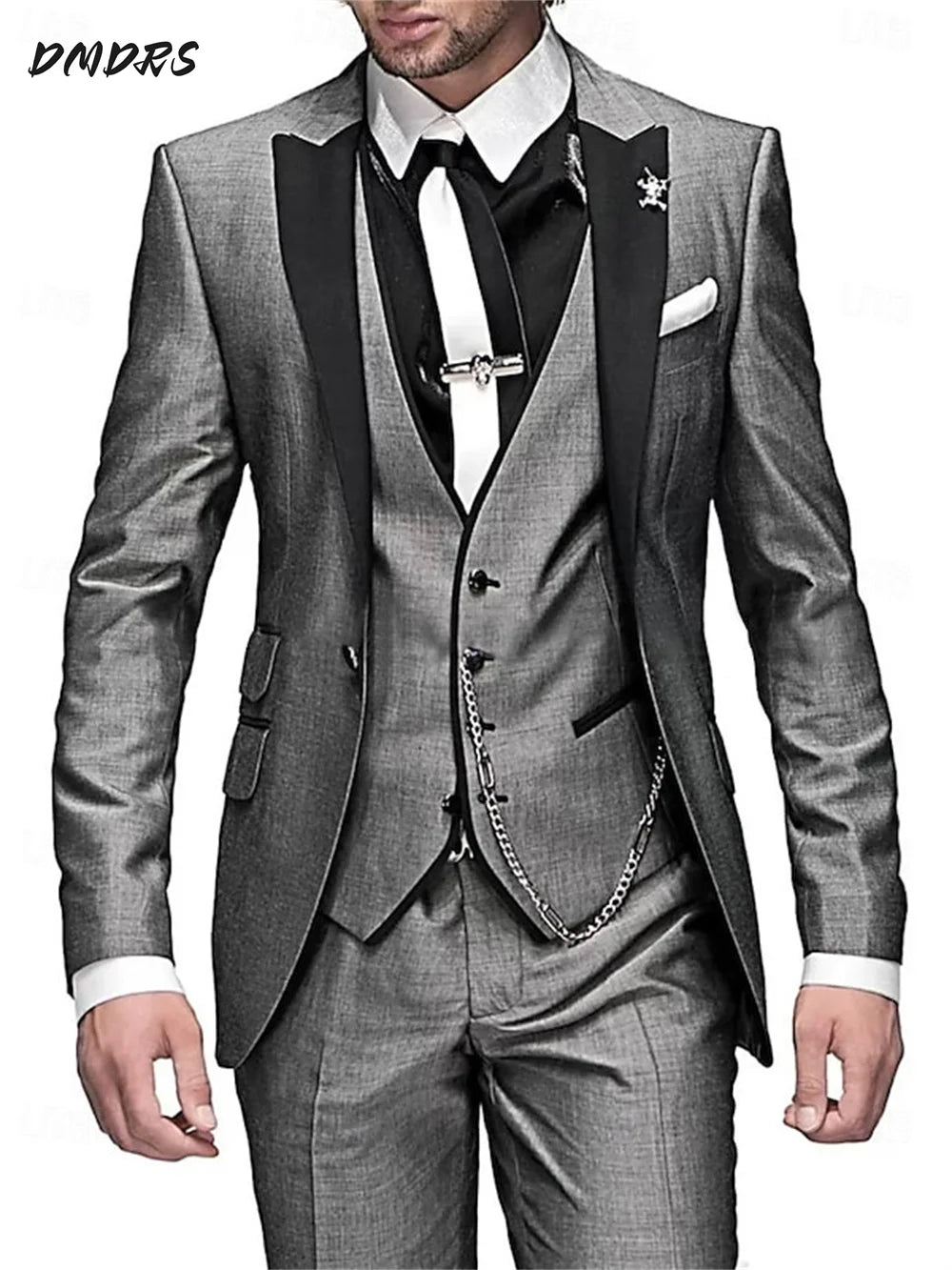 Elegant Men's suit pants vest three piece set Casual Western-style Men Suit Three-piece Set Business Attire For Men Fashionable
