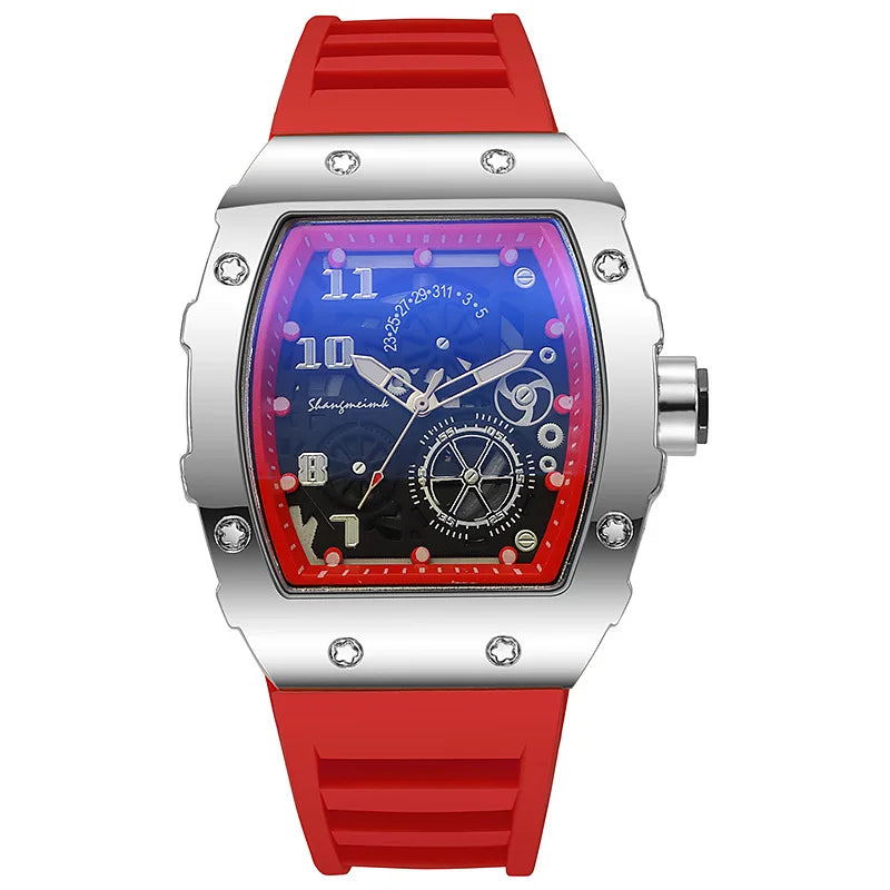 2024 New Fashion Men Luxury Watches For Mens Big Silicone Jelly Casual Quartz Watch For Gift Relogio Masculino Male Wristwatches