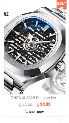 CHENXI 8222 Luxury Stainless Steel Wristwatch Quartz Waterproof Luminous Men Watches Reloj Hombre часы мужские наручные