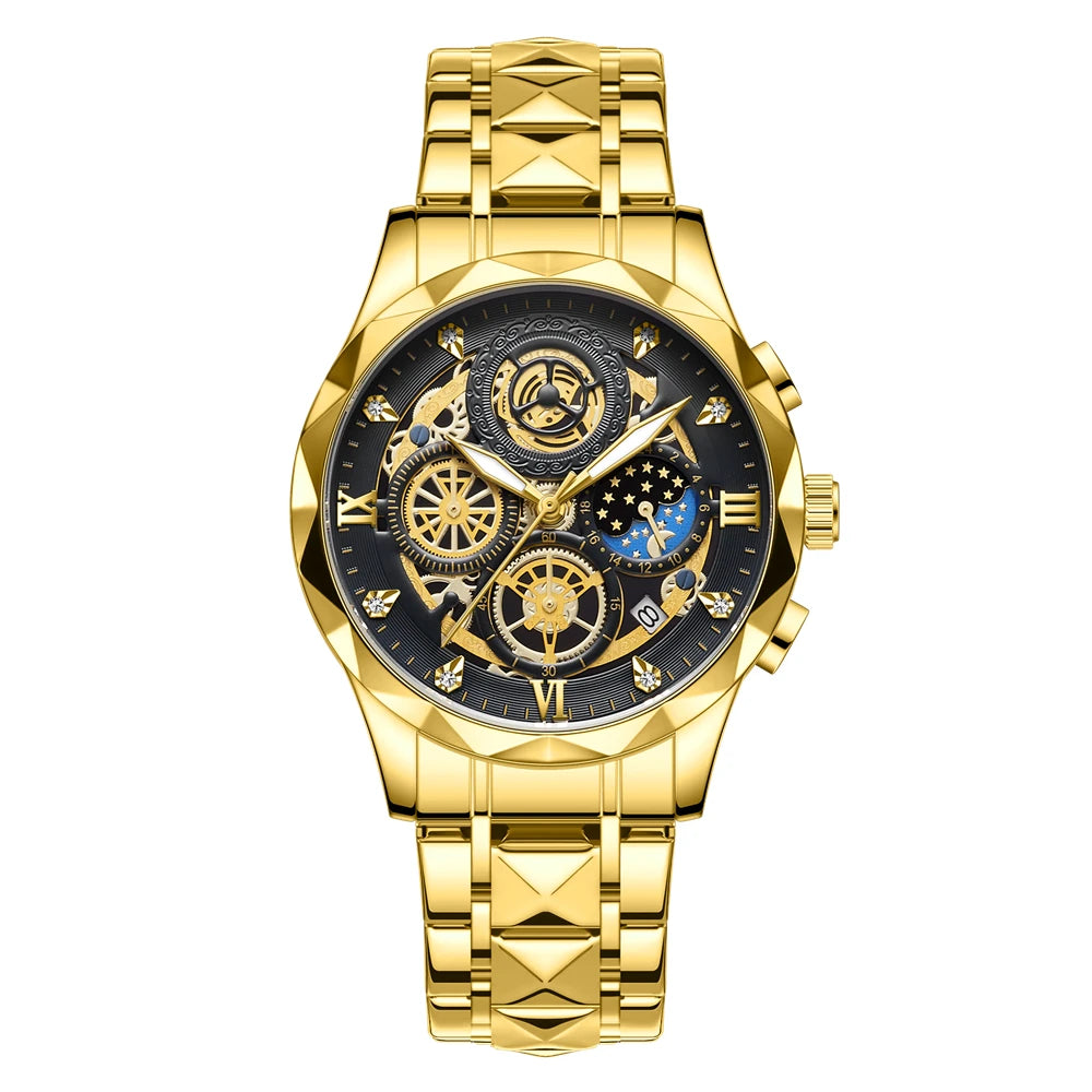PENGAGAR Men Watch Fashion Quartz Watch Mens Top Brand Luxury All Steel Business Waterproof Sport Watch Relogio Masculino+BOX