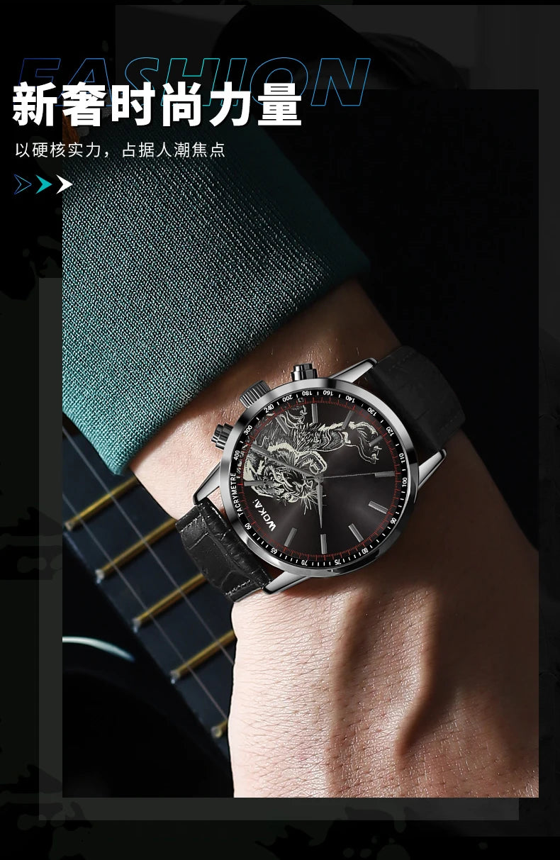 Fashionable casual men style and leisurely strap watch three eye six stitches leisure fashion activity watch, quartz watch
