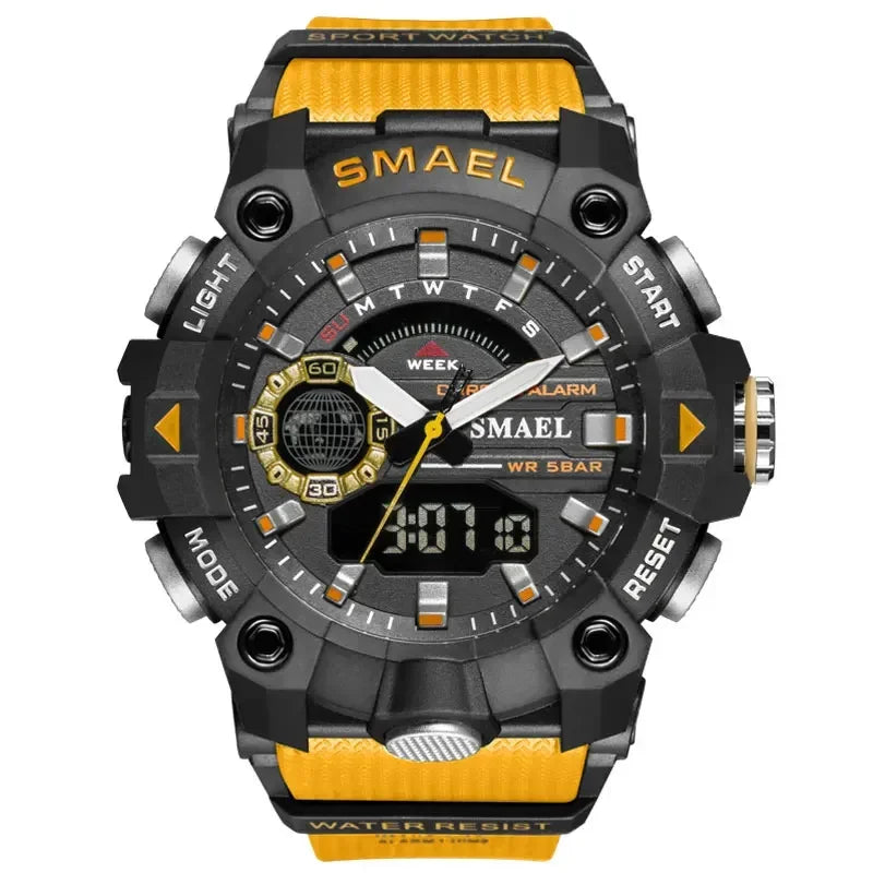 SMAEL 8040 50M Waterproof Wristwatch Stopwatch Alarm LED Light Digital Watches Men's Sports Watch Military Watches Men Watch