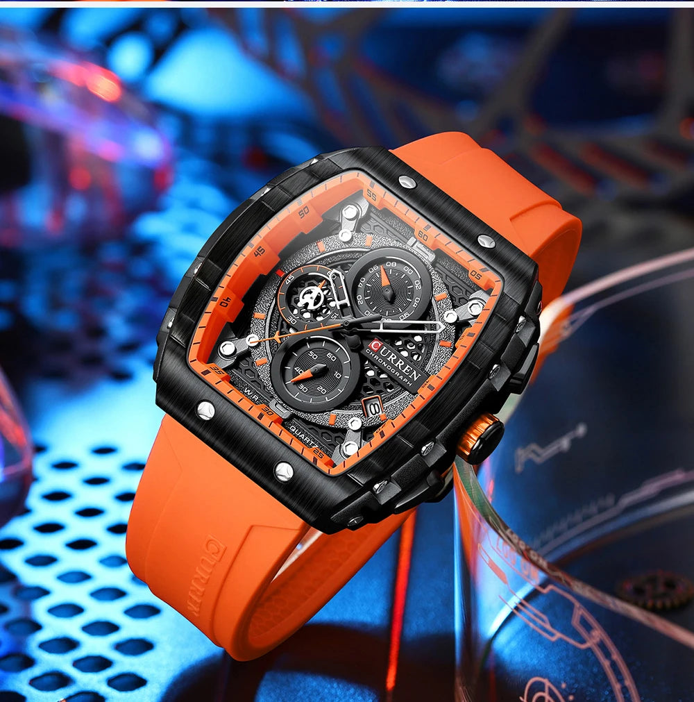 Curren 8442 Men Watch Date Business Stainless Steel Quartz Casual Luxury Fashion 6-Hand Relogio Masculino