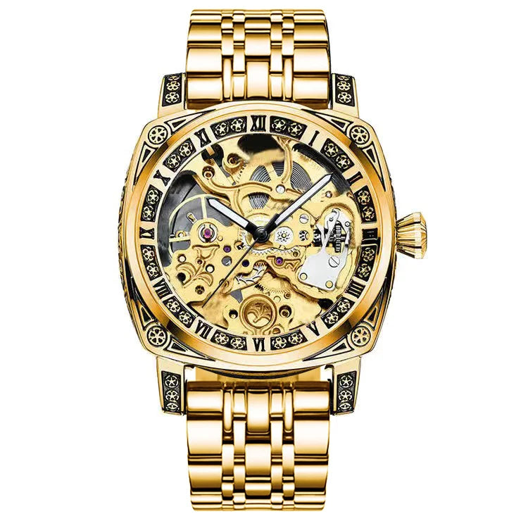 New Mens Watch Top brands Automatic man watches skeleton Fashion Male Clock Business Mechanical Wristwatch relogio masculino