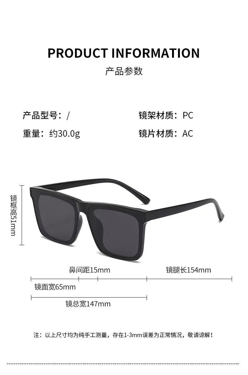 Men's Business Driving Square Acetate Windproof Shades Sunglasses Retro Sunglasses Outdoor Men's Sunglasses