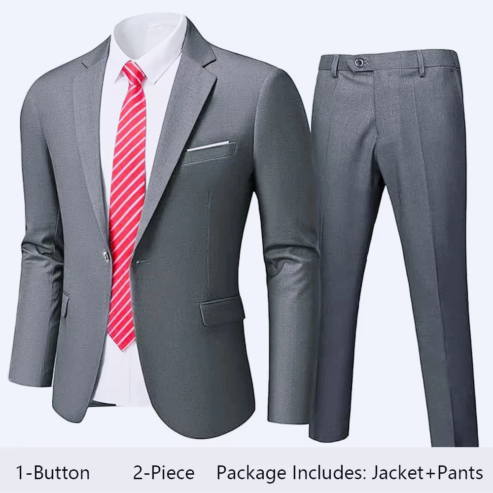 Suit For Men Wedding 3 Pieces 2 Sets Blazers Elegant High Quality Jackets Vest Pants Luxury Coats 2024 Formal Classic Clothing