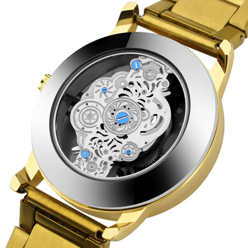 New Men Watch Skeleton Automatic Quartz Watch Golden Skeleton Vintage Man Watch Mens Watches Brand Fashion trend montre homme