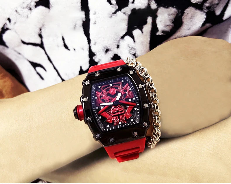 UTHAI Bucket shaped Men Watch Creative Sports Night Light Waterproof Silicone Calendar Male Fashion Quartz Clock Watches