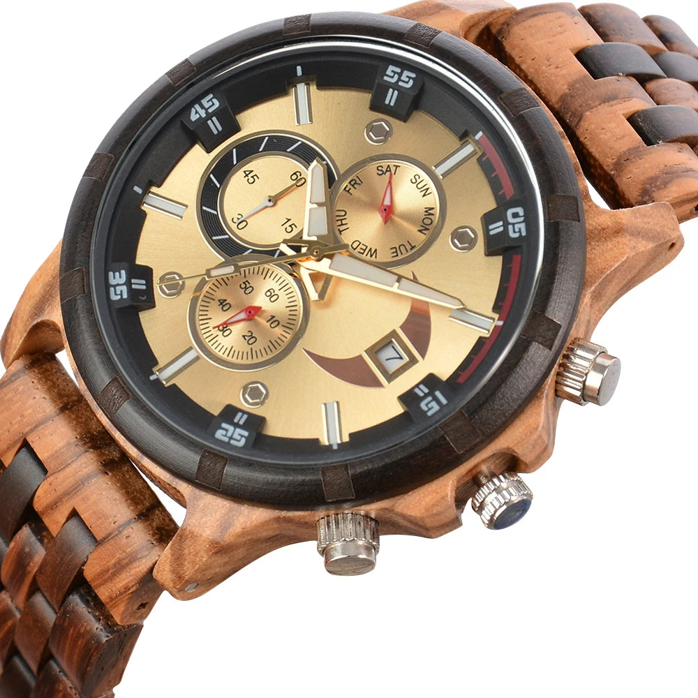 Wooden Watches for Men Fashion Anniversary Wedding Day Gift For Husband Personalized Engraved Custom Wood Watch Dropshipping