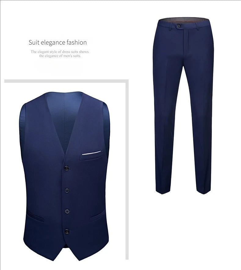 Suit For Men Wedding 3 Pieces 2 Sets Blazers Elegant High Quality Jackets Vest Pants Luxury Coats 2024 Formal Classic Clothing