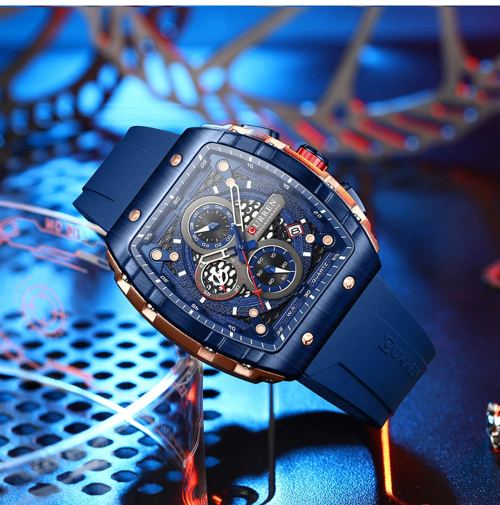 Curren 8442 Men Watch Date Business Stainless Steel Quartz Casual Luxury Fashion 6-Hand Relogio Masculino