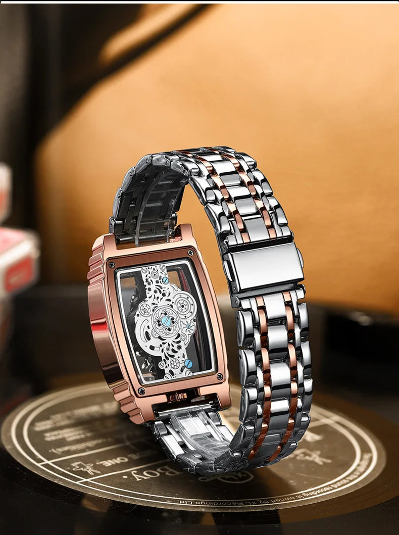 BINBOND Men Watch Sports Quartz Watches Men Waterproof Luminous Pointer Wristwatch Skeleton Hollow Clock Man Relogio Masculino