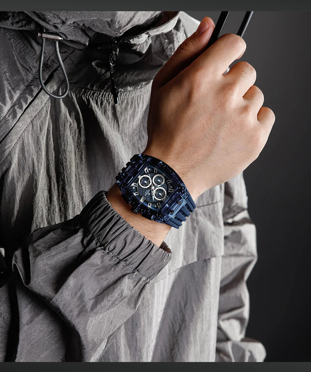 NAVIFORCE Men's Watch High Quality Quartz Fashion Clock Waterproof Silicone Tape Watch for Men Luminous Date Sports Wristwatches