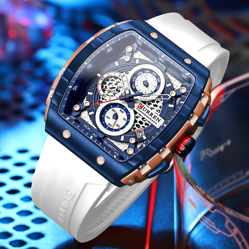 Curren 8442 Men Watch Date Business Stainless Steel Quartz Casual Luxury Fashion 6-Hand Relogio Masculino