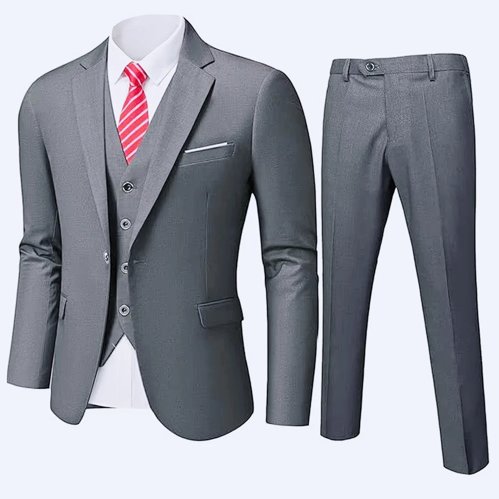 Suit For Men Wedding 3 Pieces 2 Sets Blazers Elegant High Quality Jackets Vest Pants Luxury Coats 2024 Formal Classic Clothing