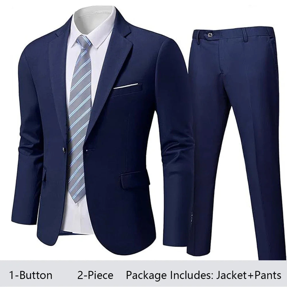 Suit For Men Wedding 3 Pieces 2 Sets Blazers Elegant High Quality Jackets Vest Pants Luxury Coats 2024 Formal Classic Clothing