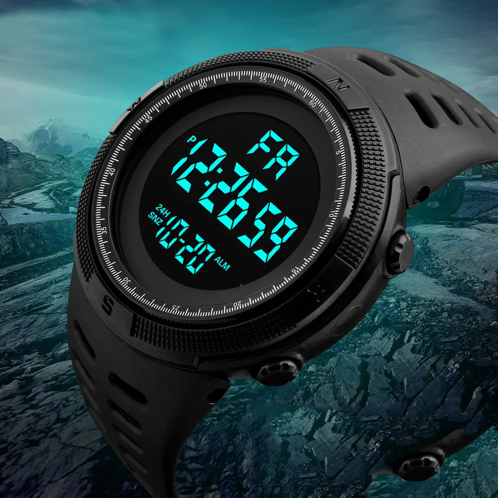YIKAZE Men's Digital Watches Waterproof Outdoor Men Sports Watch Fitness Electronic Watch Military Sports Clock Kids Gifts