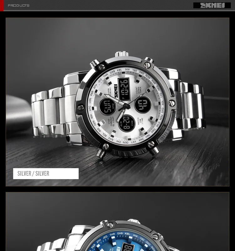 SKMEI 1389 Fashion Luxury Business Mens Watch Waterproof Sport Digital Men's Wristwatch Bracelet Clock Reloj Relogio Masculino