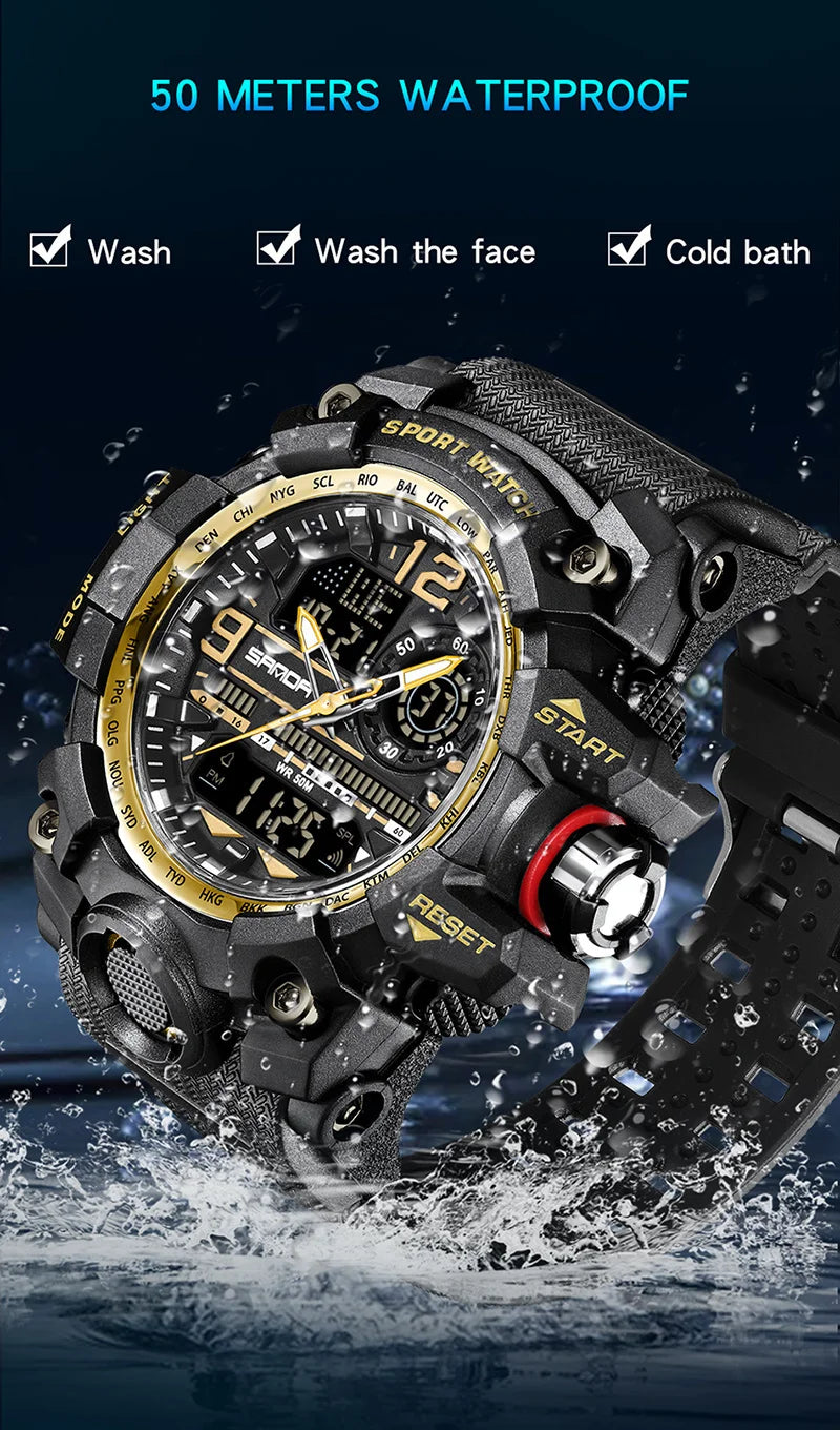 SANDA 3133 2022 G Style New Men's Watches 50M Waterproof Shock Sports Military Quartz Watch For Male Digital Wristwatch Clock