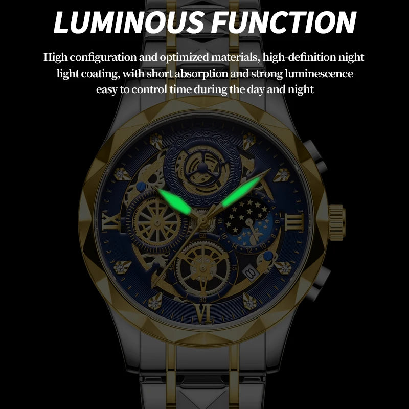 PENGAGAR Men Watch Fashion Quartz Watch Mens Top Brand Luxury All Steel Business Waterproof Sport Watch Relogio Masculino+BOX