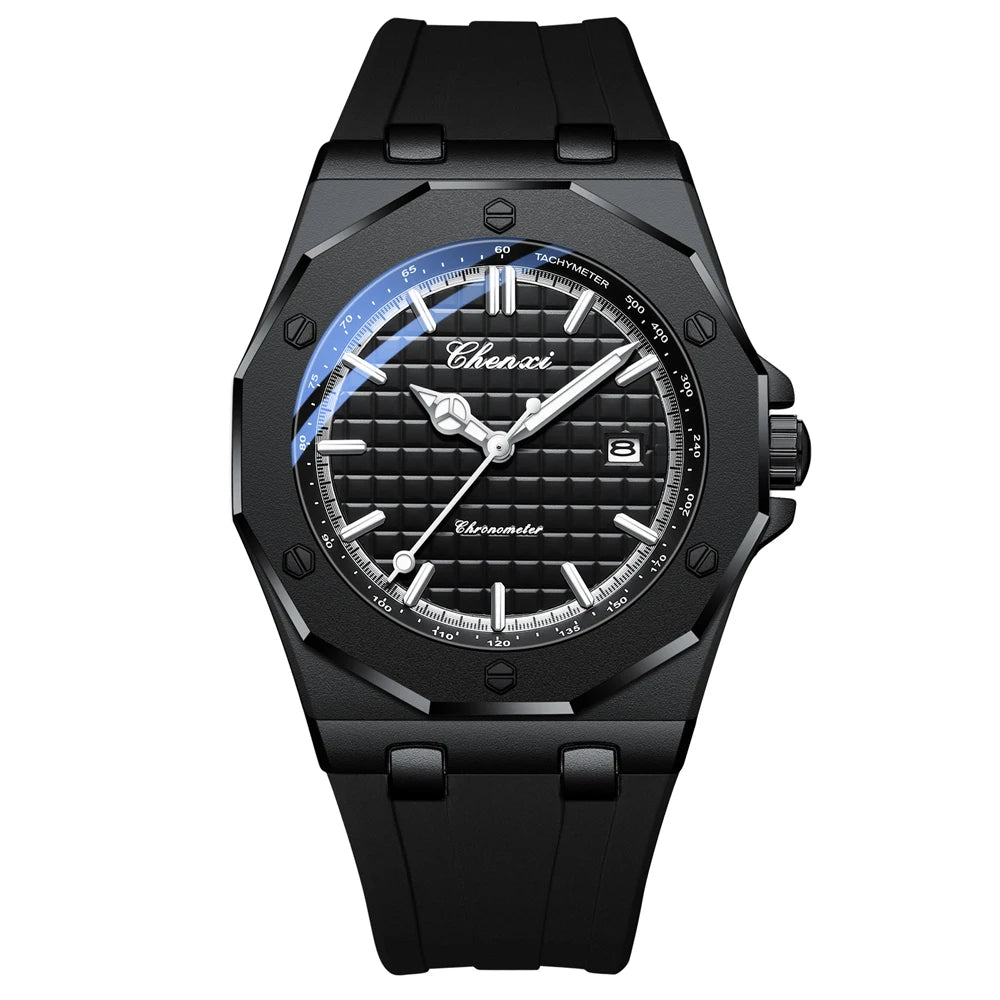 CHENXI Mens Luxury Casual Watch Top Brand Fashion Dial Stainless Steel Calendar Luminous Waterproof Men Watch Male Clock