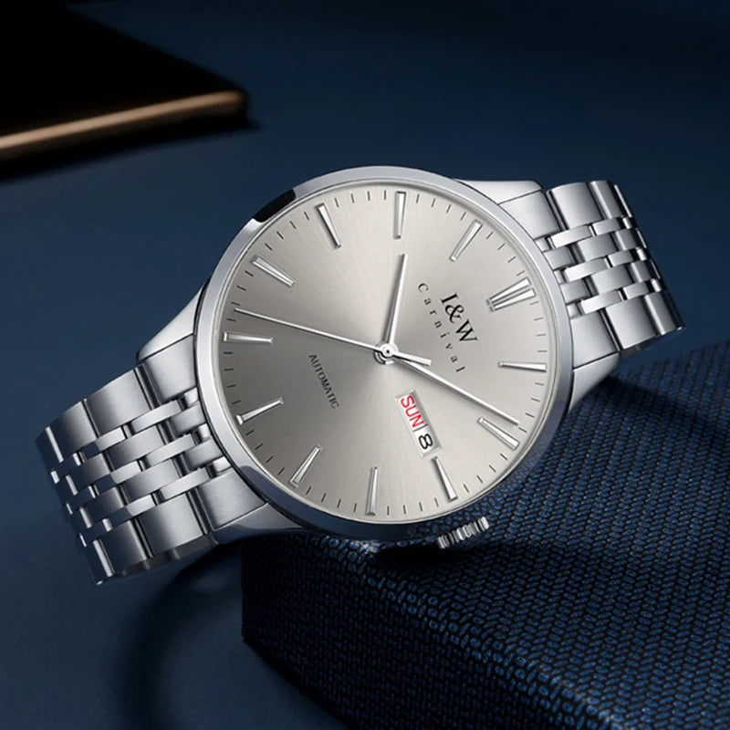 Carnival Iw For Mens Watch Automatic Japan Mechanical Movement Urban Male Wristwatch Date Ss316 Steel Sapphire Crystal Business