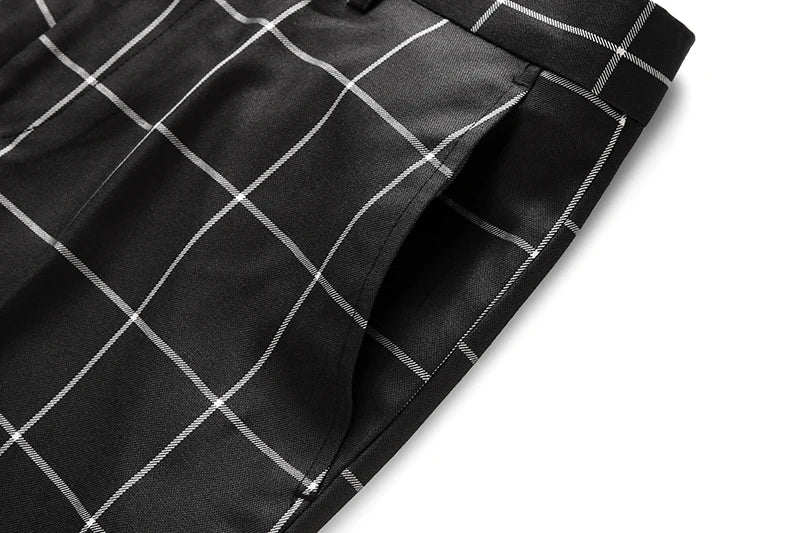 (Jacket +Pant+Vest) Luxury Men Groom Wedding Suits High Quality Business Social Prom Party Double Breasted Plaid Dress 3 Piece