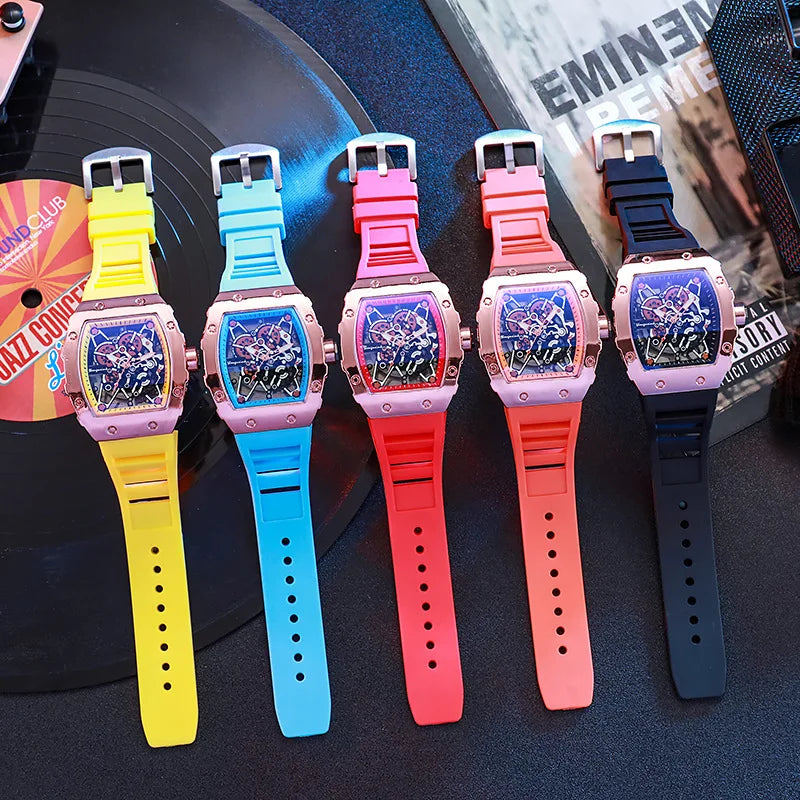 2024 New Fashion Men Luxury Watches For Mens Big Silicone Jelly Casual Quartz Watch For Gift Relogio Masculino Male Wristwatches
