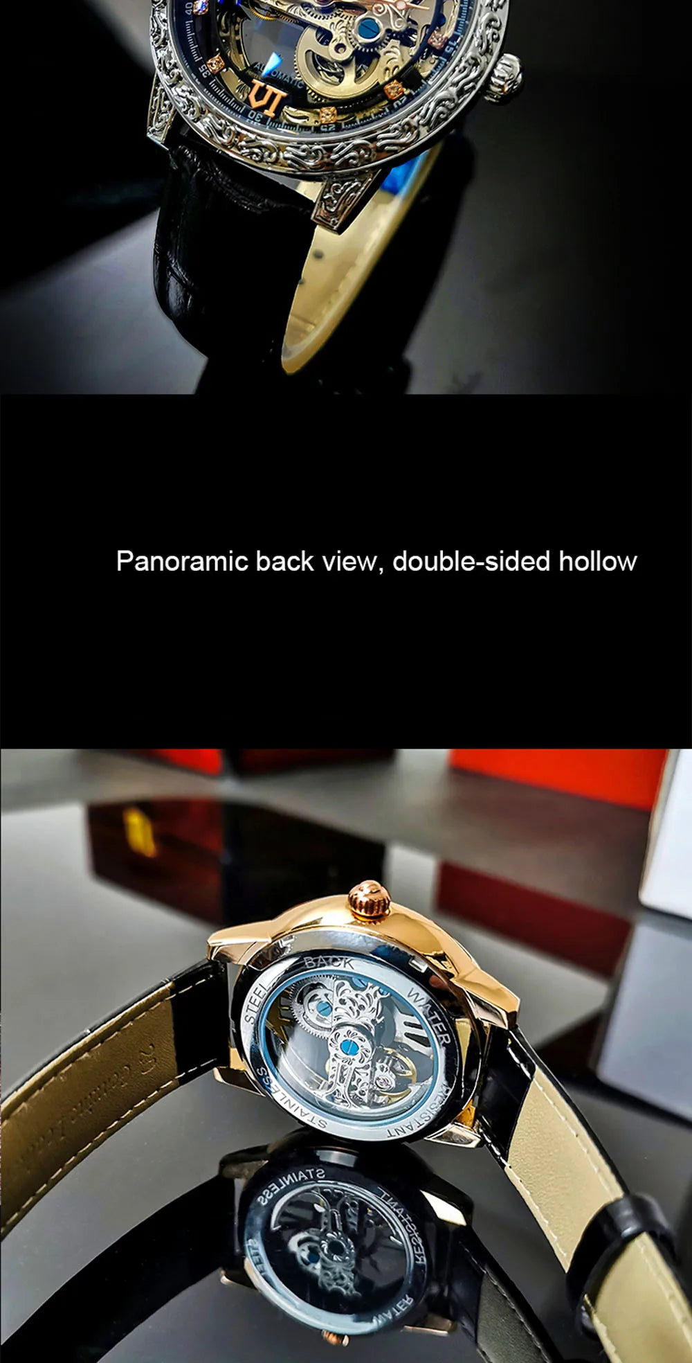 Fashion Mechanical Wristwatch Men's Luxury Brand Automatic Casual Watch Men's Sports Leather Waterproof Clock 2023 Renoj Hombre
