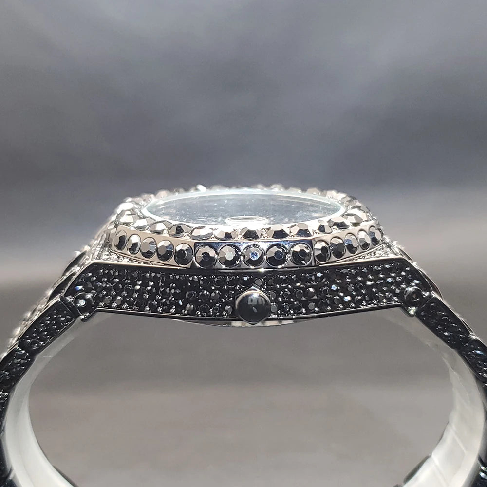 Droshipping Quartz Watches For Men Octagonal Case Luxury Diamond Men's Watch With Big Zircon Bezel Fashion Hip Hop Hand Clock