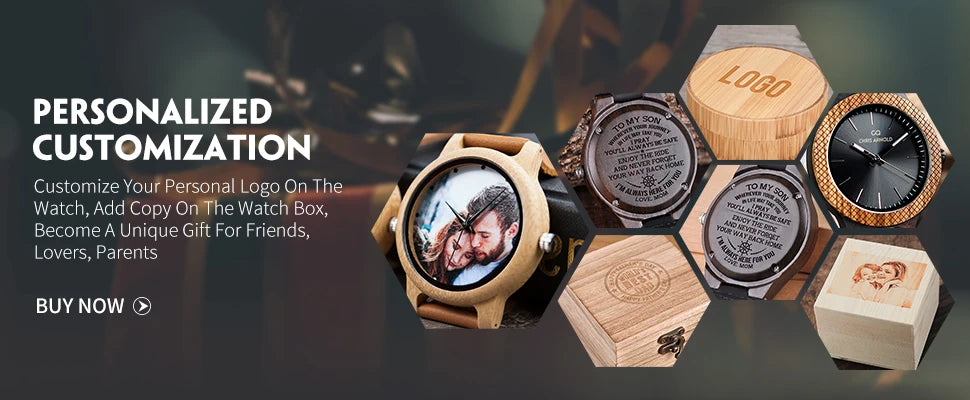BOBO BIRD Men's Watch 3 Sub Dials Wooden Wrist Watch for Men Casual Quartz Watches Customized Dropshipping
