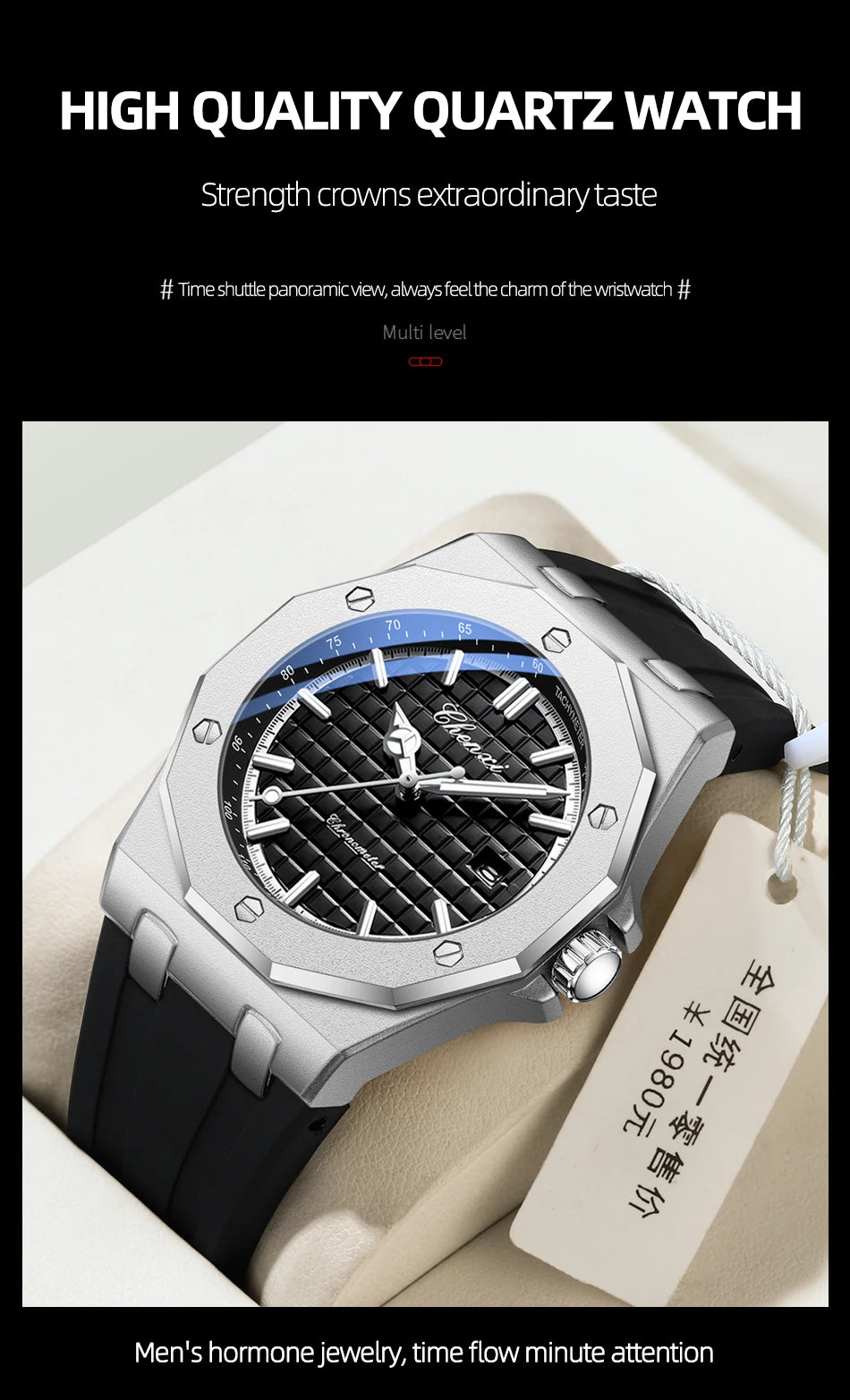 CHENXI Mens Luxury Casual Watch Top Brand Fashion Dial Stainless Steel Calendar Luminous Waterproof Men Watch Male Clock