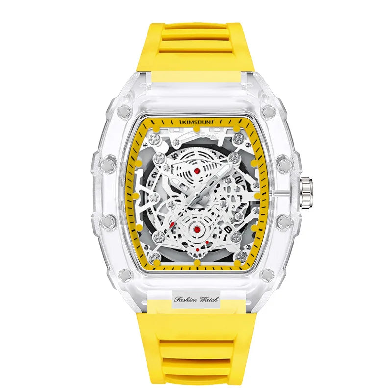 UTHAI Men Watch Sports Personality Wine Barrel Quartz Wristwatch Transparent Waterproof Calendar Male Fashion Clock Watches Gift
