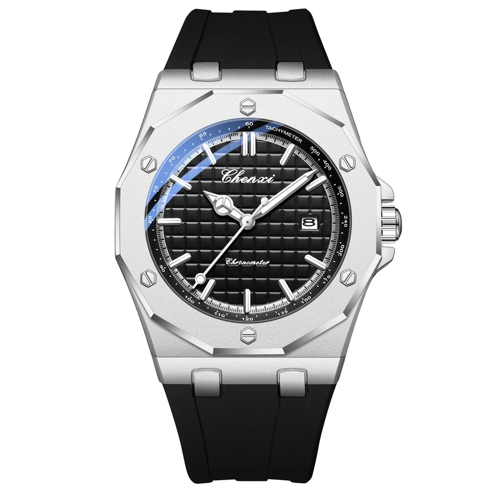 CHENXI Mens Luxury Casual Watch Top Brand Fashion Dial Stainless Steel Calendar Luminous Waterproof Men Watch Male Clock
