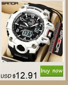 SANDA 6162 Men's Electronic Watch Creative Sports Waterproof Luminous Chronograph Pointer Digital Dual Display Wristwatches