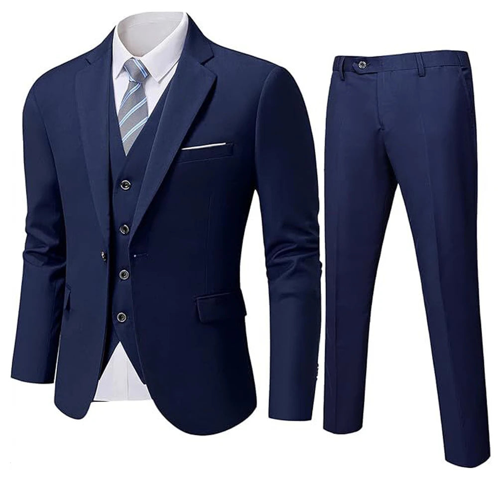 Suit For Men Wedding 3 Pieces 2 Sets Blazers Elegant High Quality Jackets Vest Pants Luxury Coats 2024 Formal Classic Clothing