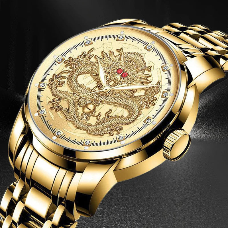 Men Gold Wrist Watches Top Brand Luxury Stainless Steel Band Male Clock 2024 Men Quartz Watch Fashion Dropship relogio masculino
