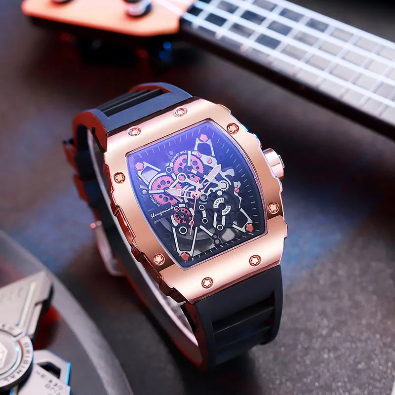 2024 New Fashion Men Luxury Watches For Mens Big Silicone Jelly Casual Quartz Watch For Gift Relogio Masculino Male Wristwatches
