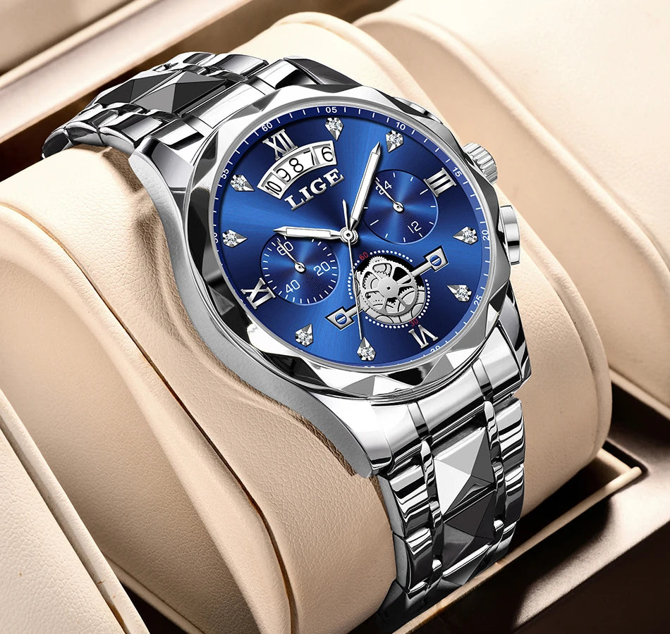 LIGE 2024 Fashion Mens Watch Luxury Business Waterproof Sports Quartz Wristwatches Luminous Date Casual Watches Men Reloj Hombre