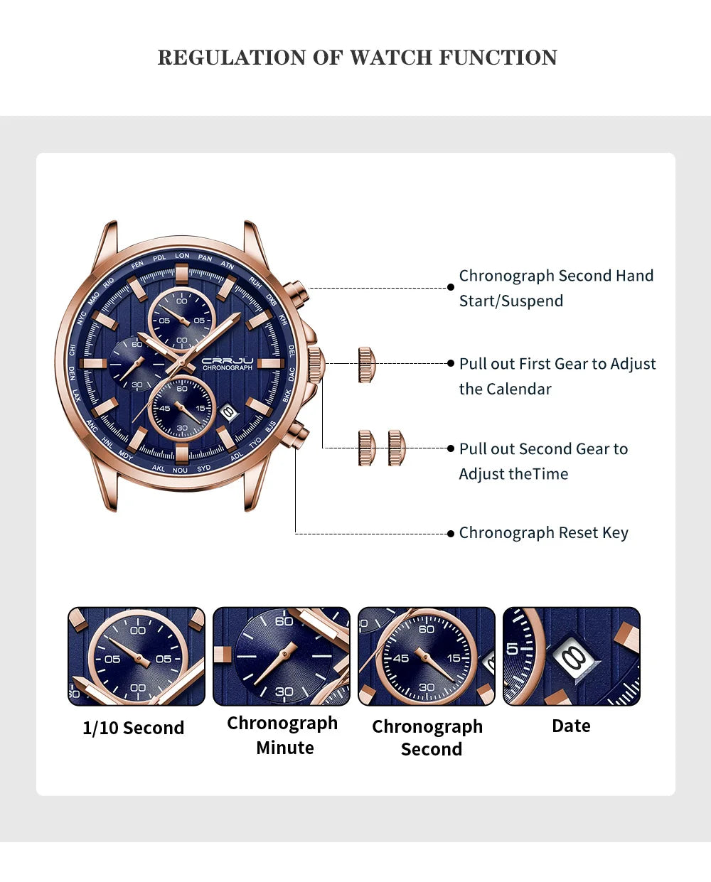 CRRJU Men Watch Silicone Strap Top Brand Luxury Sports Quartz Waterproof Luminous Auto Date Wristwatch Relogio Masculino