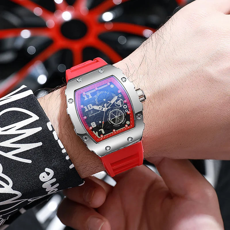 2024 New Fashion Men Luxury Watches For Mens Big Silicone Jelly Casual Quartz Watch For Gift Relogio Masculino Male Wristwatches