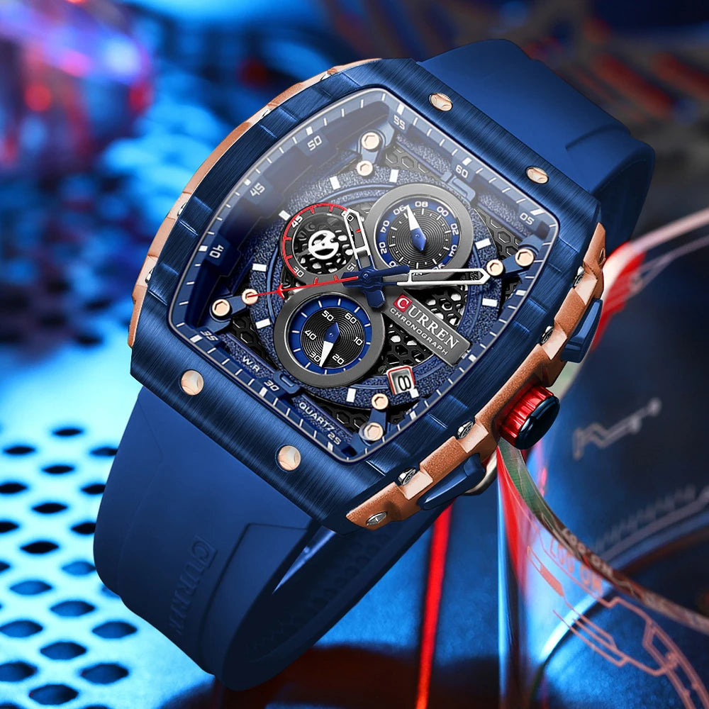 Curren 8442 Men Watch Date Business Stainless Steel Quartz Casual Luxury Fashion 6-Hand Relogio Masculino