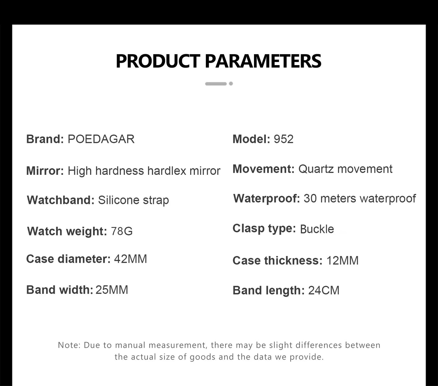 POEDAGAR Men's Watches Trend Fashion Original Quartz Watch for Man Waterproof Leather Strap Luminous Date Week Wristwatch Reloj