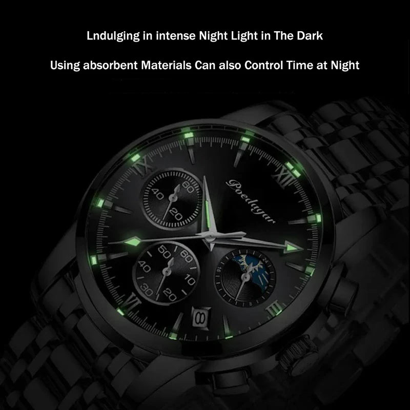 Quartz Men's Watch Fashionable Luxury Night Glow Calendar Pointer Multi functional Male Student Watch UTHAI H35