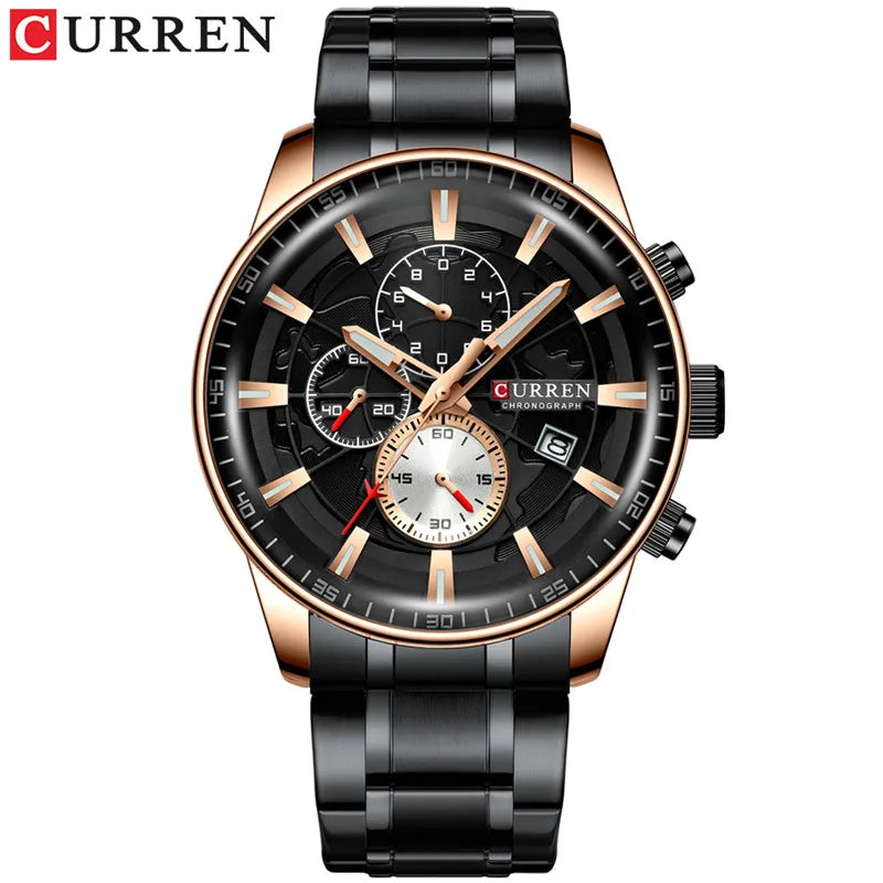 CURREN Man WristWatch Waterproof Chronograph Men Watch Military Top Brand Luxury Gold Stainless Steel Sport Date Male Clock 8362