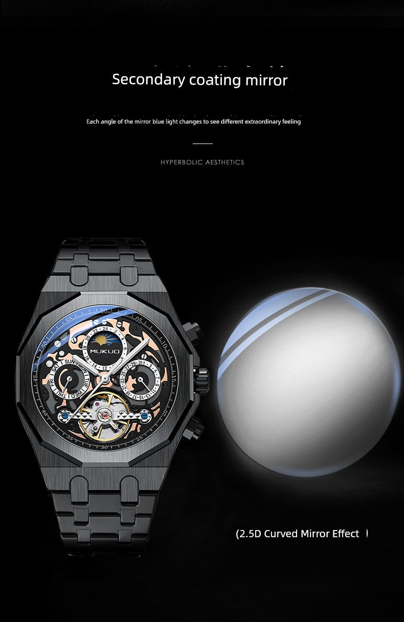 Hollow Personality Black Horse German Automatic Mechanical Watch